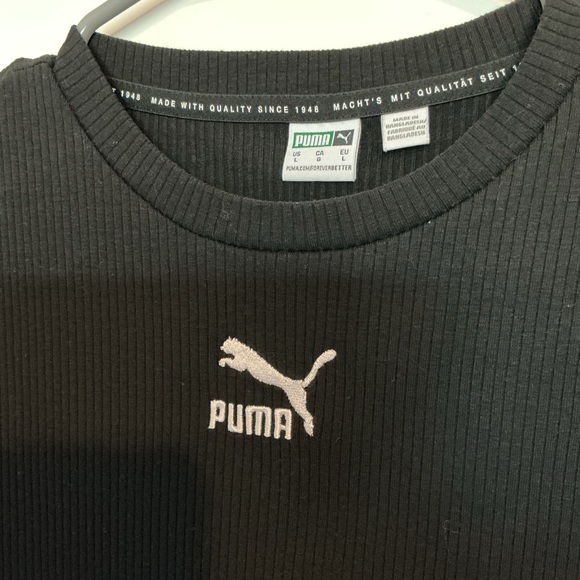 Puma Ribbed Black Tee - Picture 2 of 4